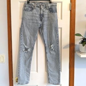 LEVI'S 512 Slim Taper Fit Men's Distressed Stretch Jeans Light Wash W31 L32